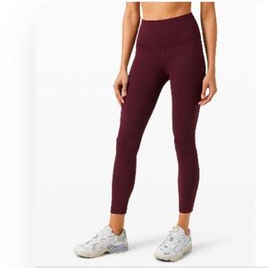 Wunder Train High-Rise Tight 25" Heathered Cassis maroon size 10